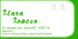 klara kopcso business card